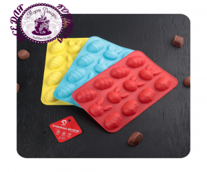 Форма силиконовая ПАСХА 23×15 см 12 ячеек 4,8×3,8 см
